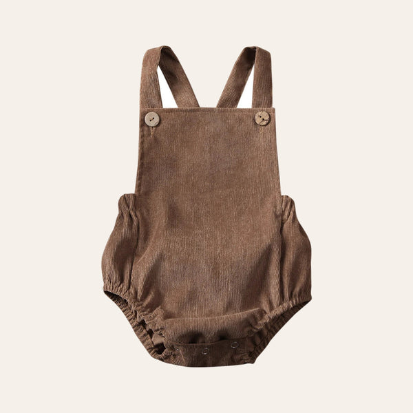 Baby Romper Overall in Cappucino, front