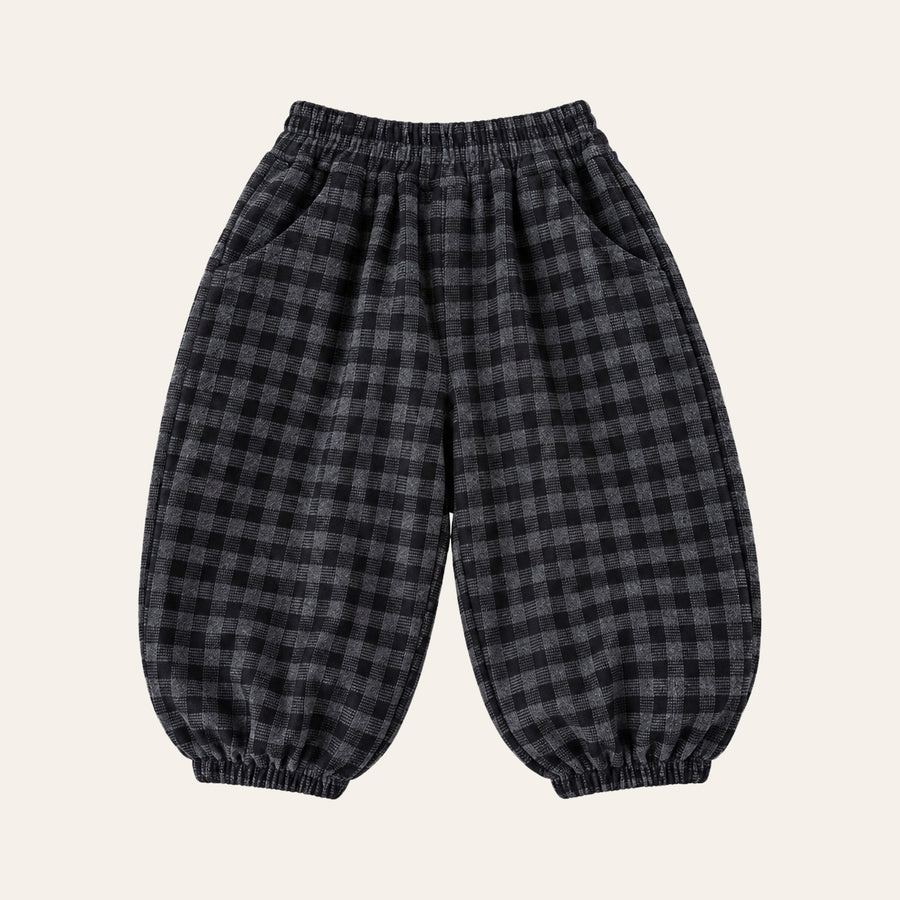 Balloon Jogger Pants in Large Check, front