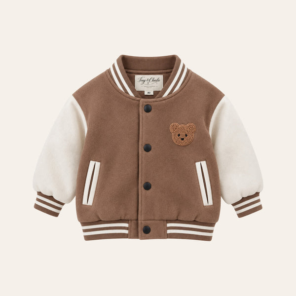 Bomber Bear Jacket in Chocolate, front