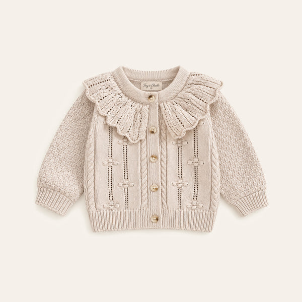 Cardigan Knit in Beige, front