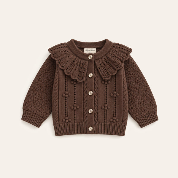 Cardigan Knit in Chocolate, front