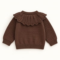 Cardigan Knit - Beige/Chocolate