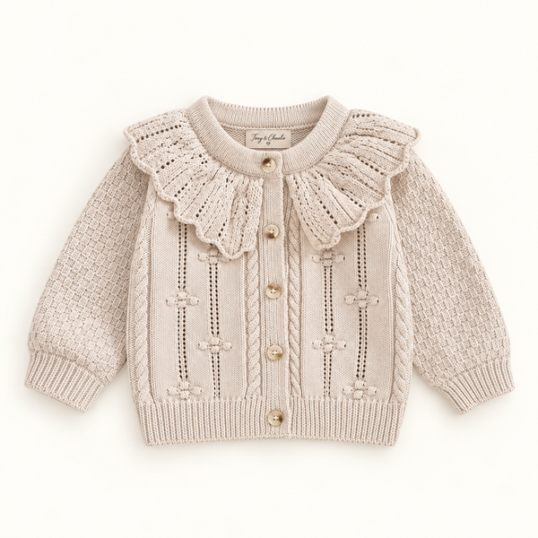 Cardigan Knit - Beige/Chocolate