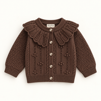 Cardigan Knit - Beige/Chocolate