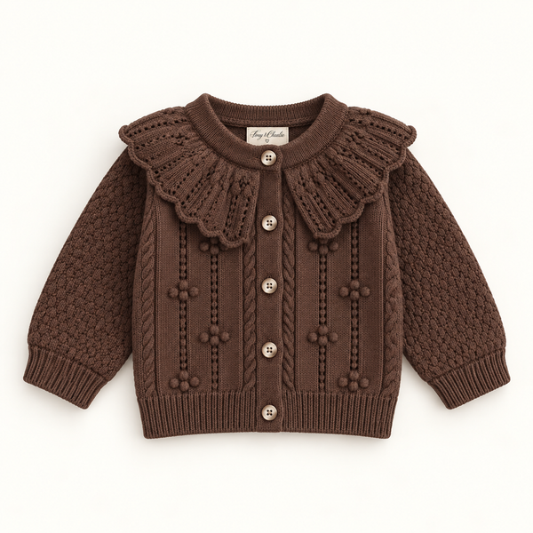 Cardigan Knit - Beige/Chocolate