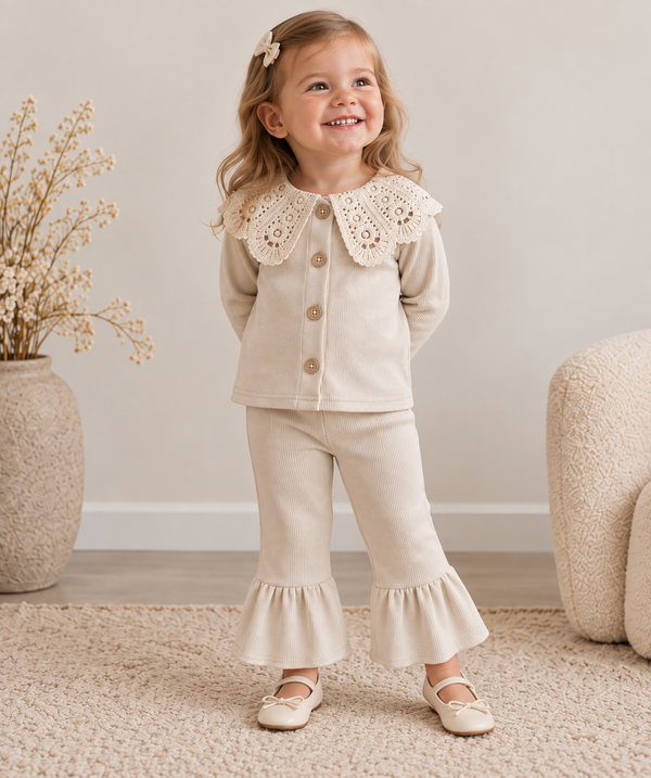 Little Lace Collar Set - Creme