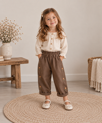 Flowery Trouser - Creme/Chocolate