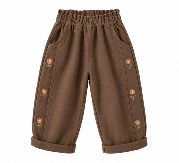 Flowery Trouser - Creme/Chocolate