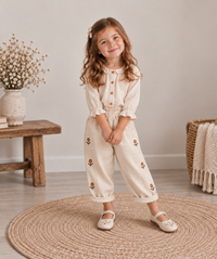 Flowery Trouser - Creme/Chocolate