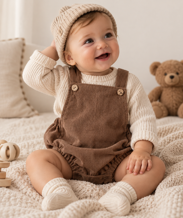Baby Romper Overall - Cappucino