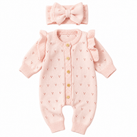 Knitted Romper for Newborn Charlie - Pink