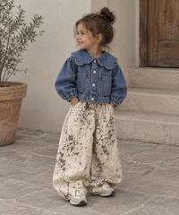 Collar Denim Jacket in Blue, worn by a child