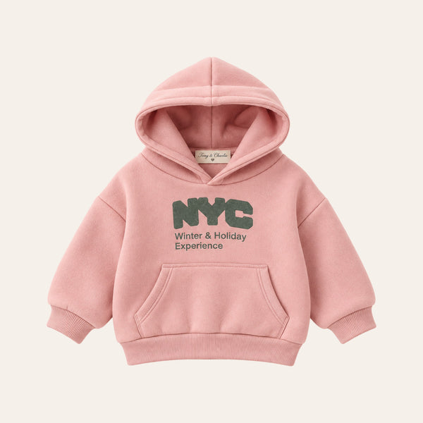 Big Apple Hoodie in Pink, front